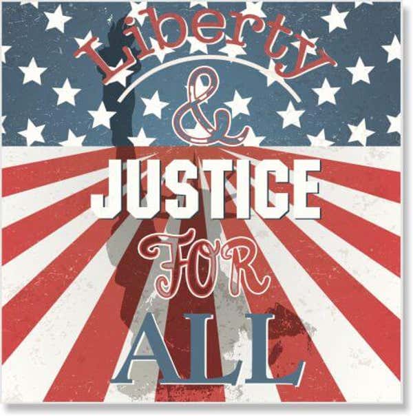 Vintage Liberty & Justice Poster Sign