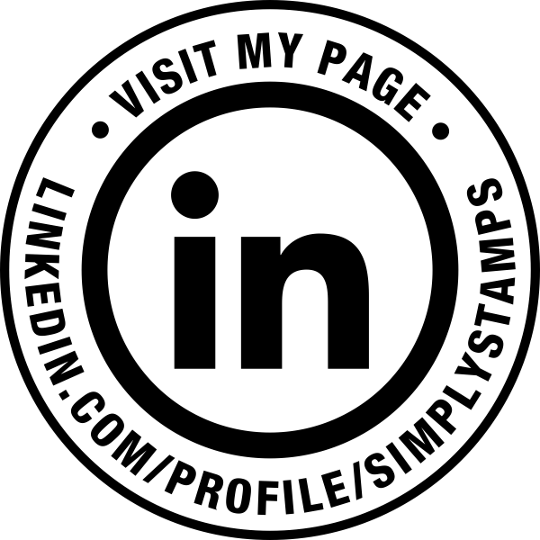 Visit My Linked In Page URL Round Stamp