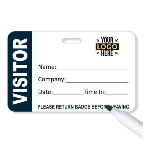 Dry Erase Visitor Badge with Custom Logo