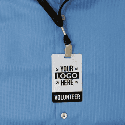 Volunteer Custom Logo Photo ID Badge - alternate view