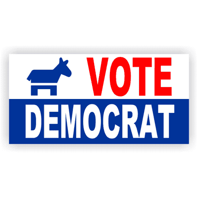 Vote Democrat Banner - 2' x 4'
