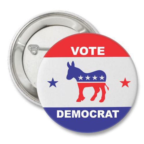 Vote Democrat Donkey Button