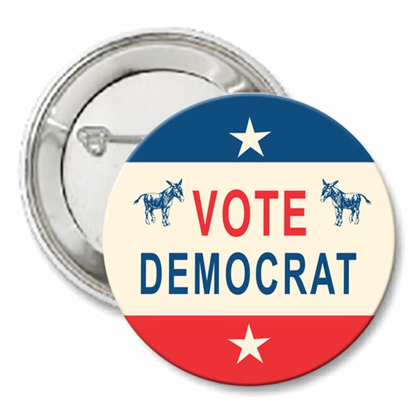 Vote Democrat Vintage Look Button