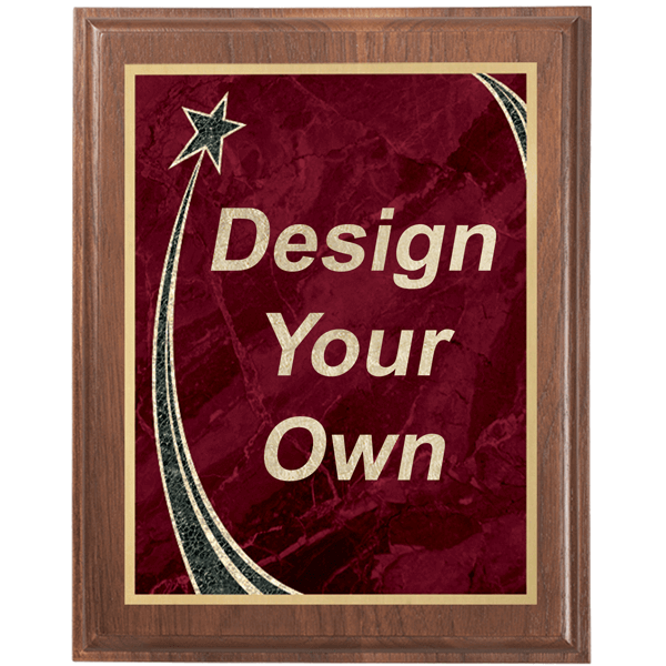 Rising Star Walnut Plaque 9x12 - choose your size