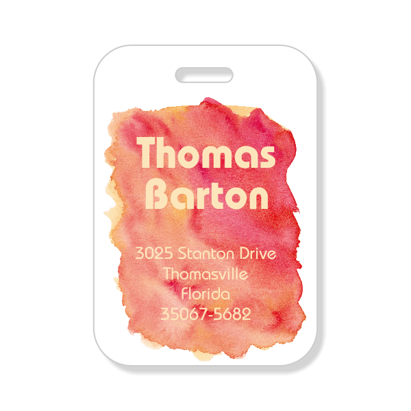 Warm Watercolors Luggage Tag