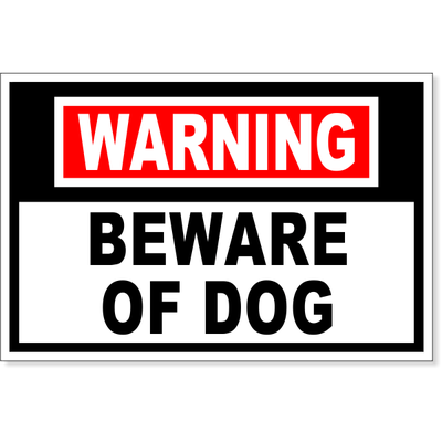 Warning Beware of Dog Decal | 4" x 6"