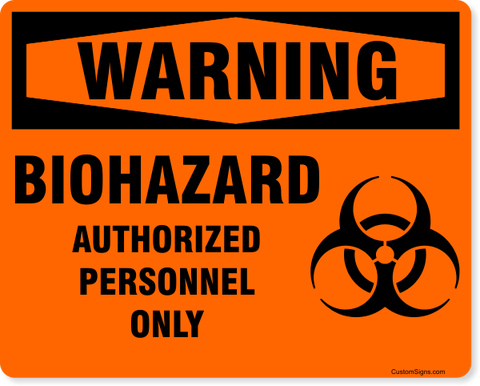 Warning Biohazard 8" x 10" Full Color Sign