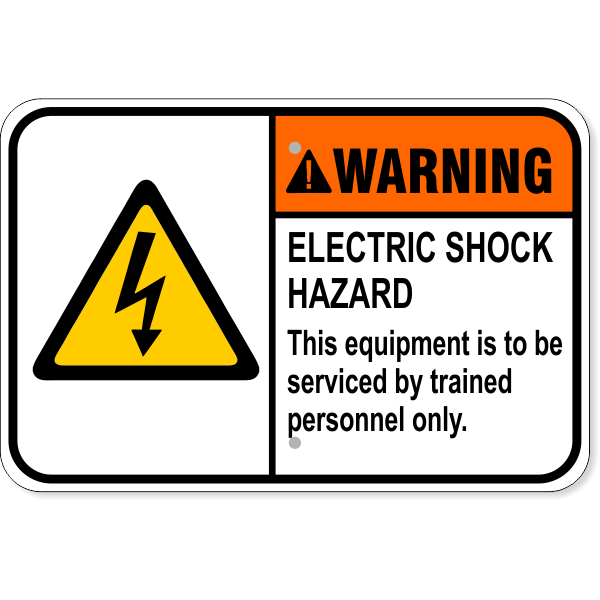 Warning Electric Shock Hazard Aluminum Sign | 12" x 18"