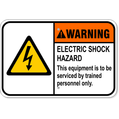 Warning Electric Shock Hazard 12" x 18" Aluminum Sign