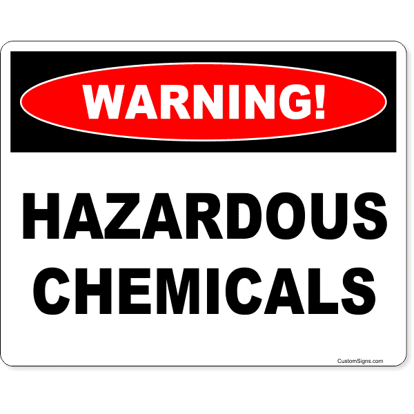 Warning Hazardous Chemicals 8" x 10" Full Color Sign