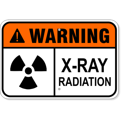 Warning X-Ray Radiation 12" x 18" Aluminum Sign