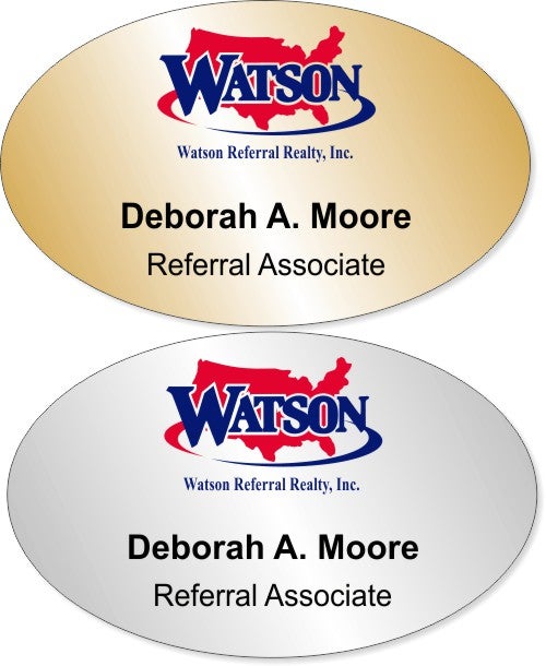 Watson Referral 2" x 3.25" Oval Name Badge