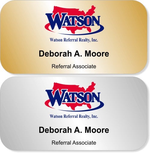 Watson Referral Full Color 1.5" x 3" Name Badge