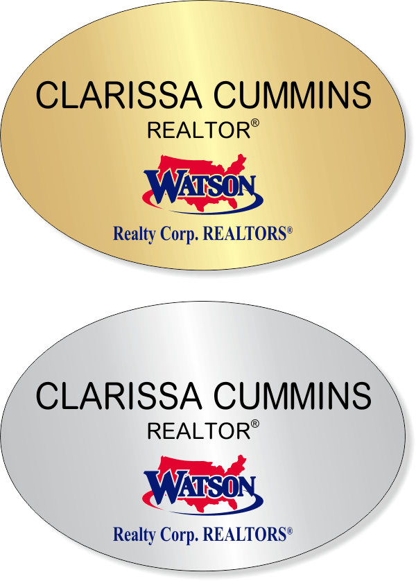 Watson Full Color Oval Name Tag