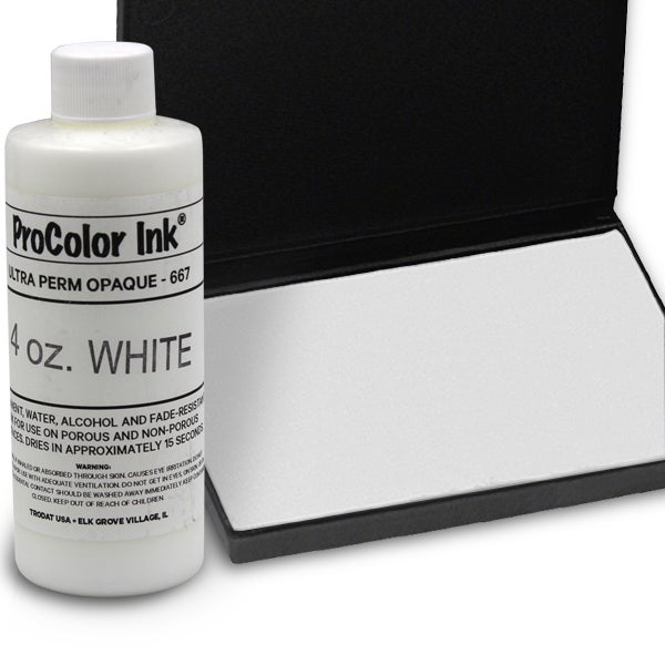 White 4oz SuperMarking Ink w/ Medium Pad