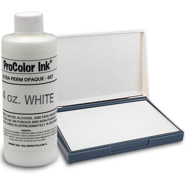 White 4oz SuperMarking Ink and Small Pad
