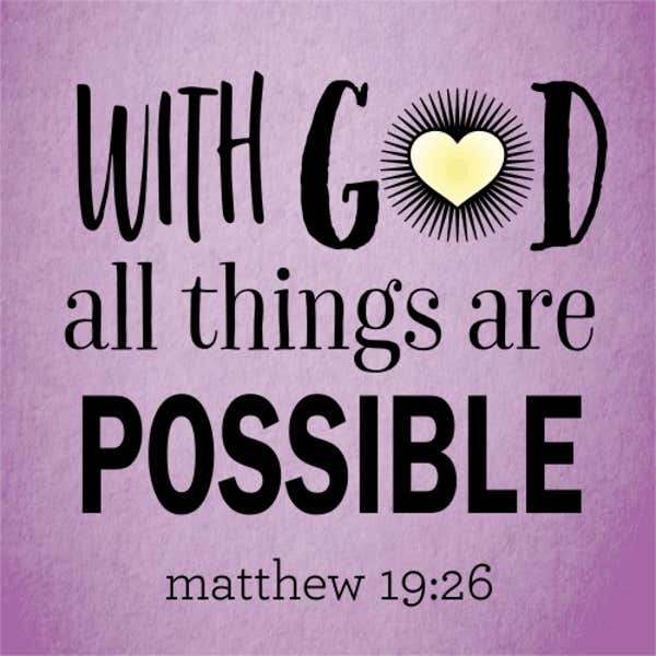 "With God All Things Are Possible" Poster Sign