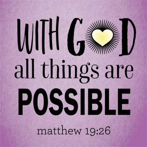 "With God All Things Are Possible" Poster Sign