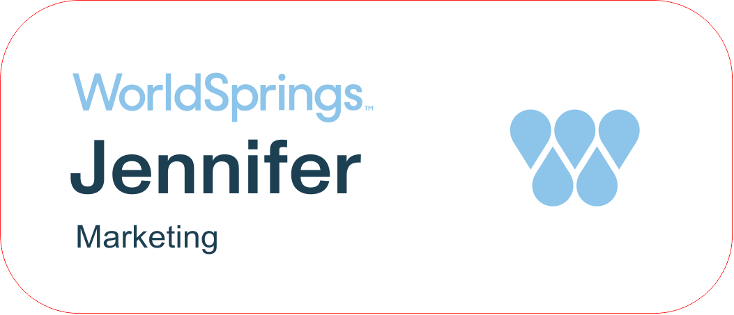 Worldsprings Name Badge White 1.5 x 3.5