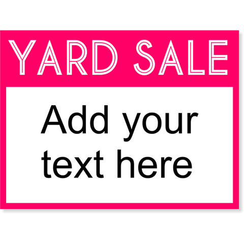 Custom Yard Sale Sign