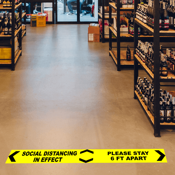 Social Distancing in effect 6 Ft Floor Decal 