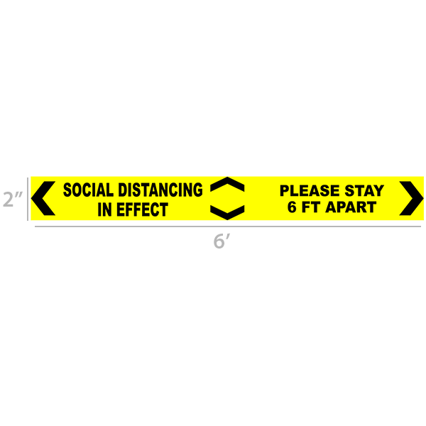 Social Distancing in effect 6 Ft Floor Decal