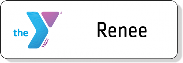 YMCA Name Tag 1 line - Purple/Blue Logo