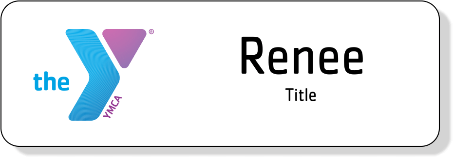 YMCA Name Tag  2 line - Purple/Blue Logo