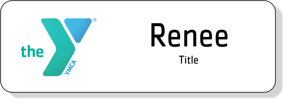 YMCA Name Tag  2 line - Green/Blue Logo
