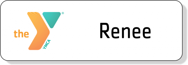 YMCA Name Tag 1 line - Orange/Green Logo