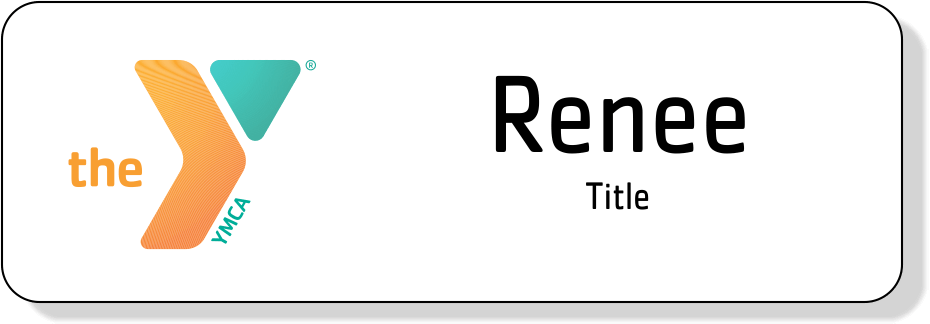 YMCA Name Tag  2 line - Orange/Green Logo