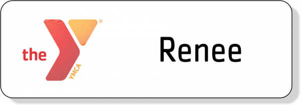 YMCA Name Tag 1 line - Red/Yellow Logo