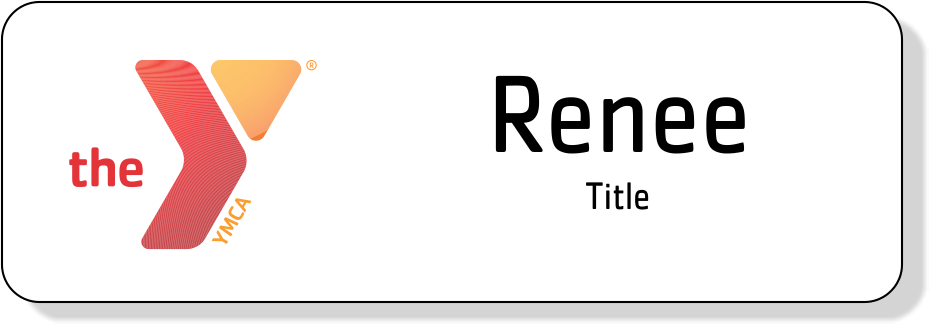 YMCA Name Tag  2 line - Red/Yellow Logo