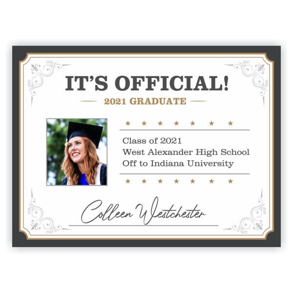 2021 Graduation Diploma Yard Sign