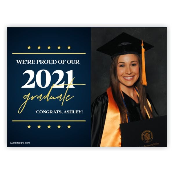 2021 Graduation Star and Script Yard Sign