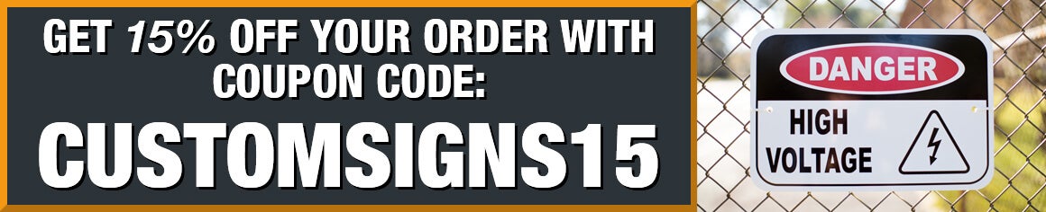 Save 15% with Coupon Code customsigns15, Danger High Voltage Sign