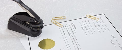 Embosser with Gold Foil Impression