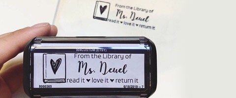 Self-Inking Teacher Stamp and Imprint on Paper