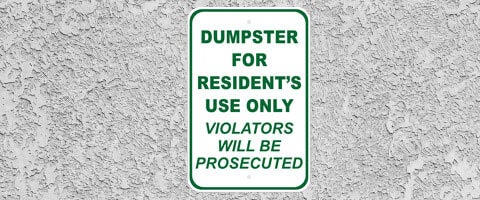 Dumpster Sign
