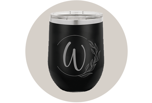 Rustic Monogram Custom Wine Tumbler