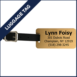 Gold Brass Luggage Tag
