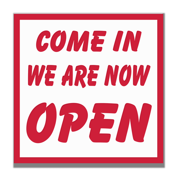 Come In We Are Open Engraved Sign