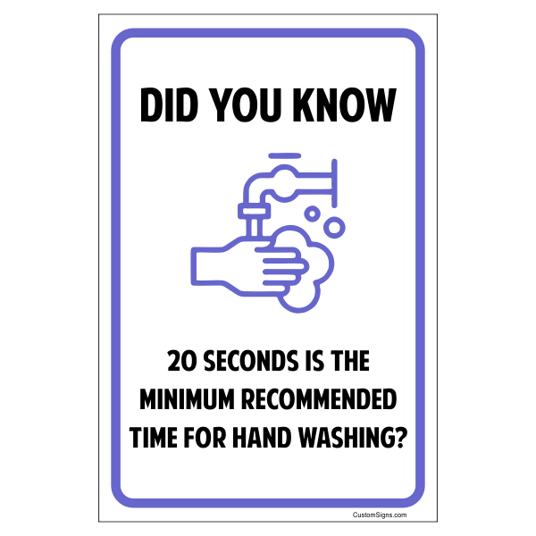 Did You Know Hand Washing Sign