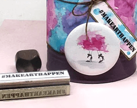 craft supply holder with custom stamp