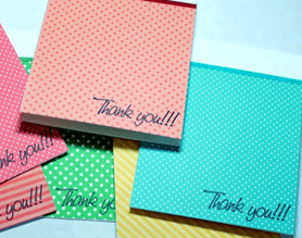 Colorful thank you cards