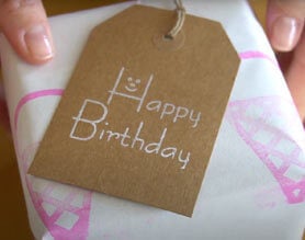 Simple stamp on happy birthday card