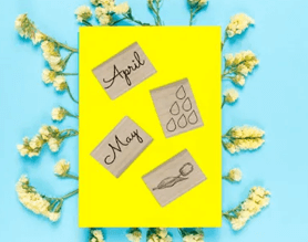 spring scrapbook with craft stamps