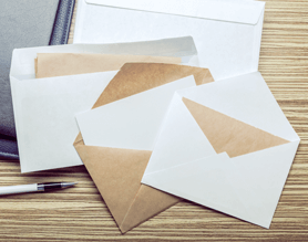 envelopes with blank letters