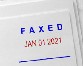 Faxed Stamp with Date Imprint on Paper
